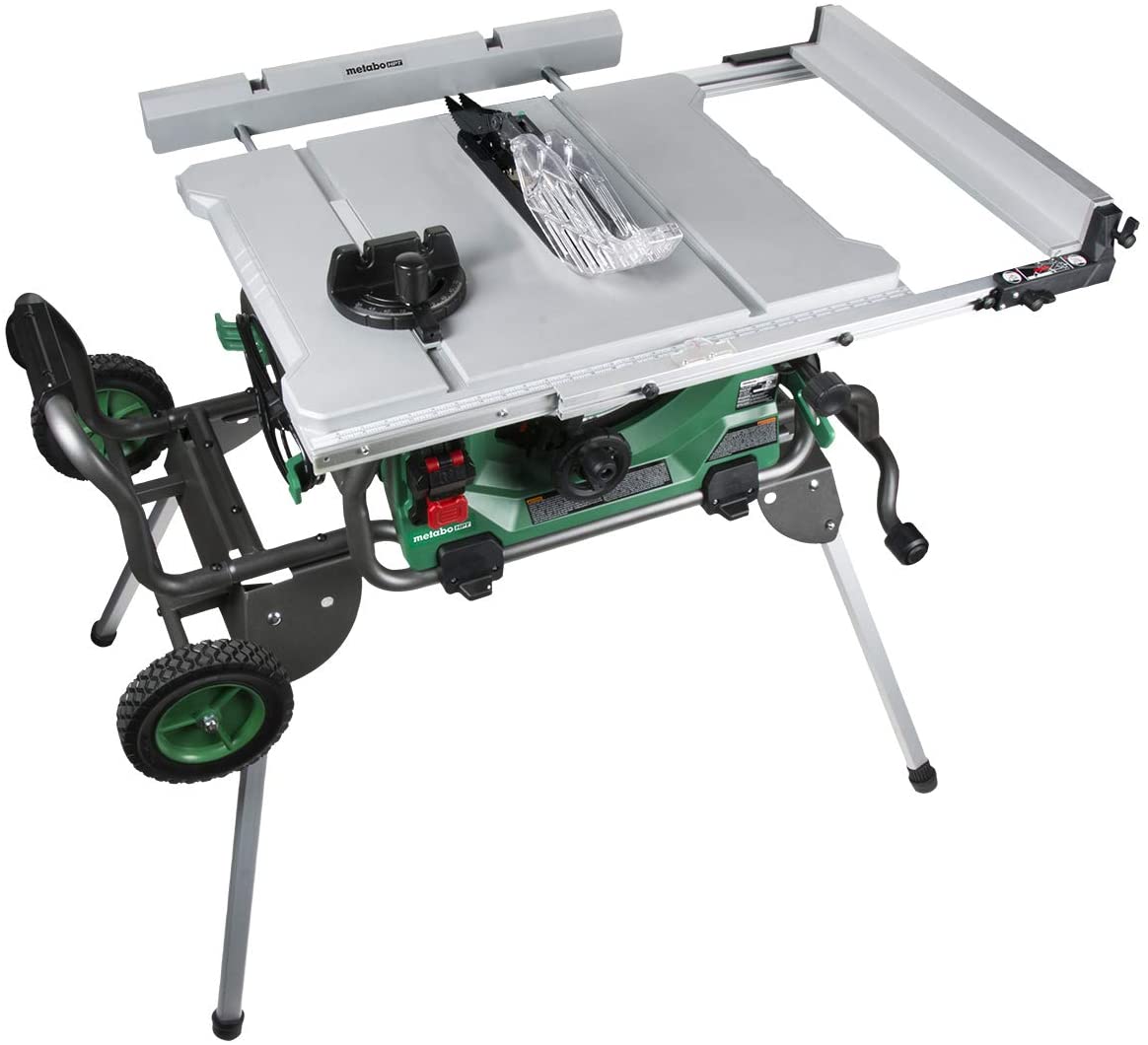 Metabo HPT Jobsite Table Saw, 10-Inch Carbide Tipped Blade, 35-Inch Rip Capacity, Fold & Roll Stand, 8 x 13/16-Inch Dado Capacity (C10RJS) $384.28
