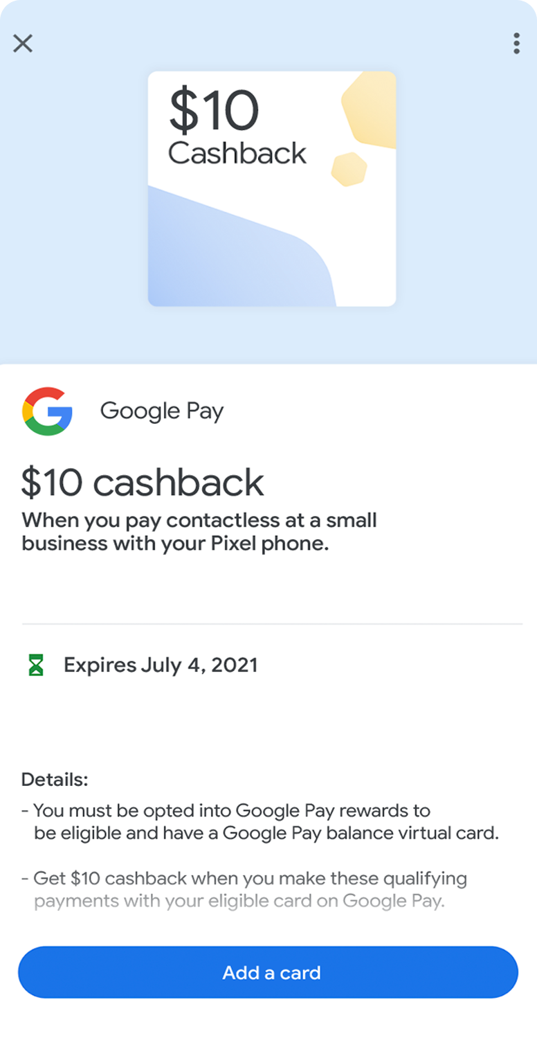 Google Pay $10 cashback for shopping at small businesses (Only Pixel Phone owners)