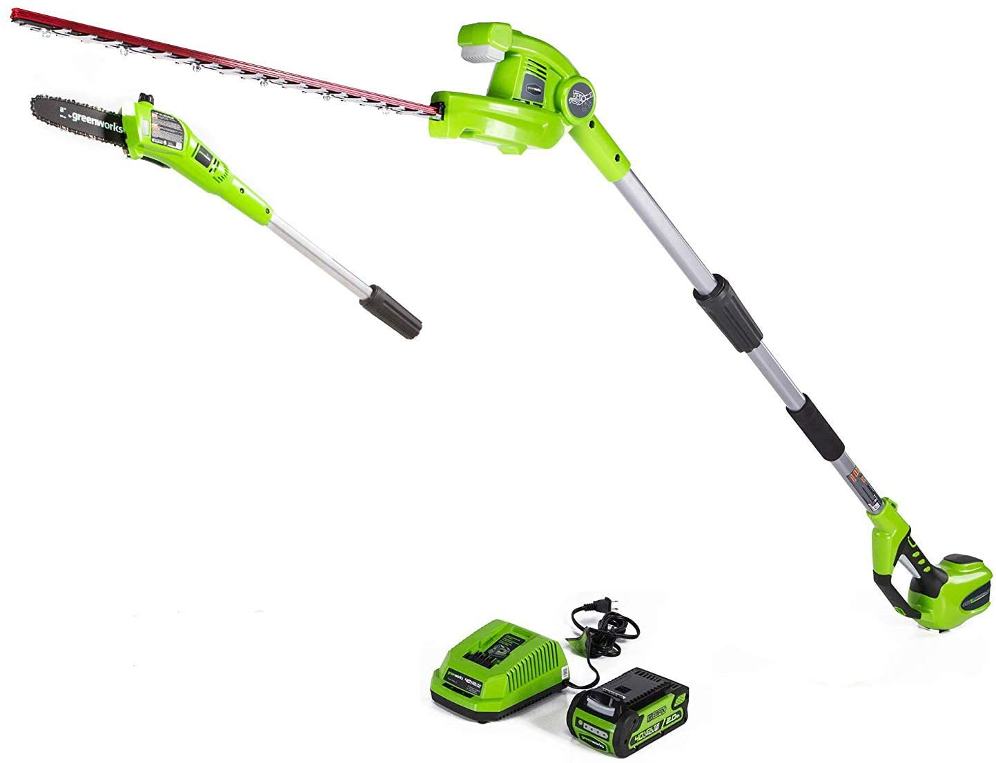 Greenworks 40V 8-inch Cordless Pole Saw with Hedge Trimmer Attachment 2.0Ah Battery and Charger Included $135 $134.25