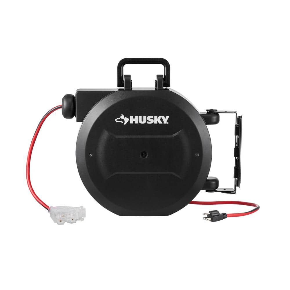 YMMV-Husky 50 ft. 14/3 Medium Duty Indoor/Outdoor Extension Cord Reel with Multiple Outlet Triple Tap End, Black - $28.03