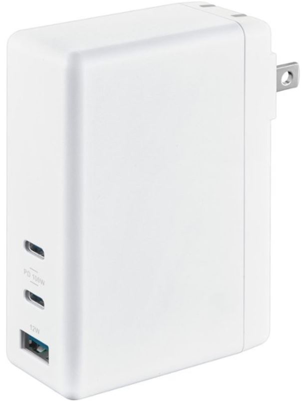 Insignia 112W Foldable Wall Charger w/ 2 USB-C &1 USB Port (White): $28 + Free Shipping