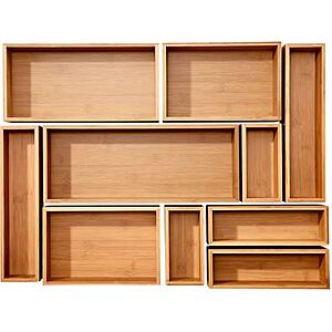 Costco Members: 10-Piece Seville Classics Bamboo Storage Box Organizer Set: $  20 + Free Shipping $  19.99