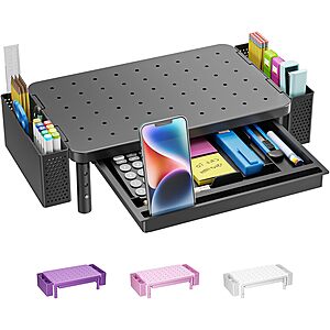 Prime Members: WALI Adjustable Computer Monitor Stand w/ Storage Drawer $16 + Free S&H