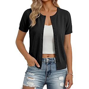 GRACE KARIN Womens Short Sleeve Cardigan Sweaters Lightweight Fall Outfits $11.99