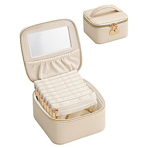 Lolalet Travel Jewelry Organizer for Women, Jewelry Case with Mirror $15.29