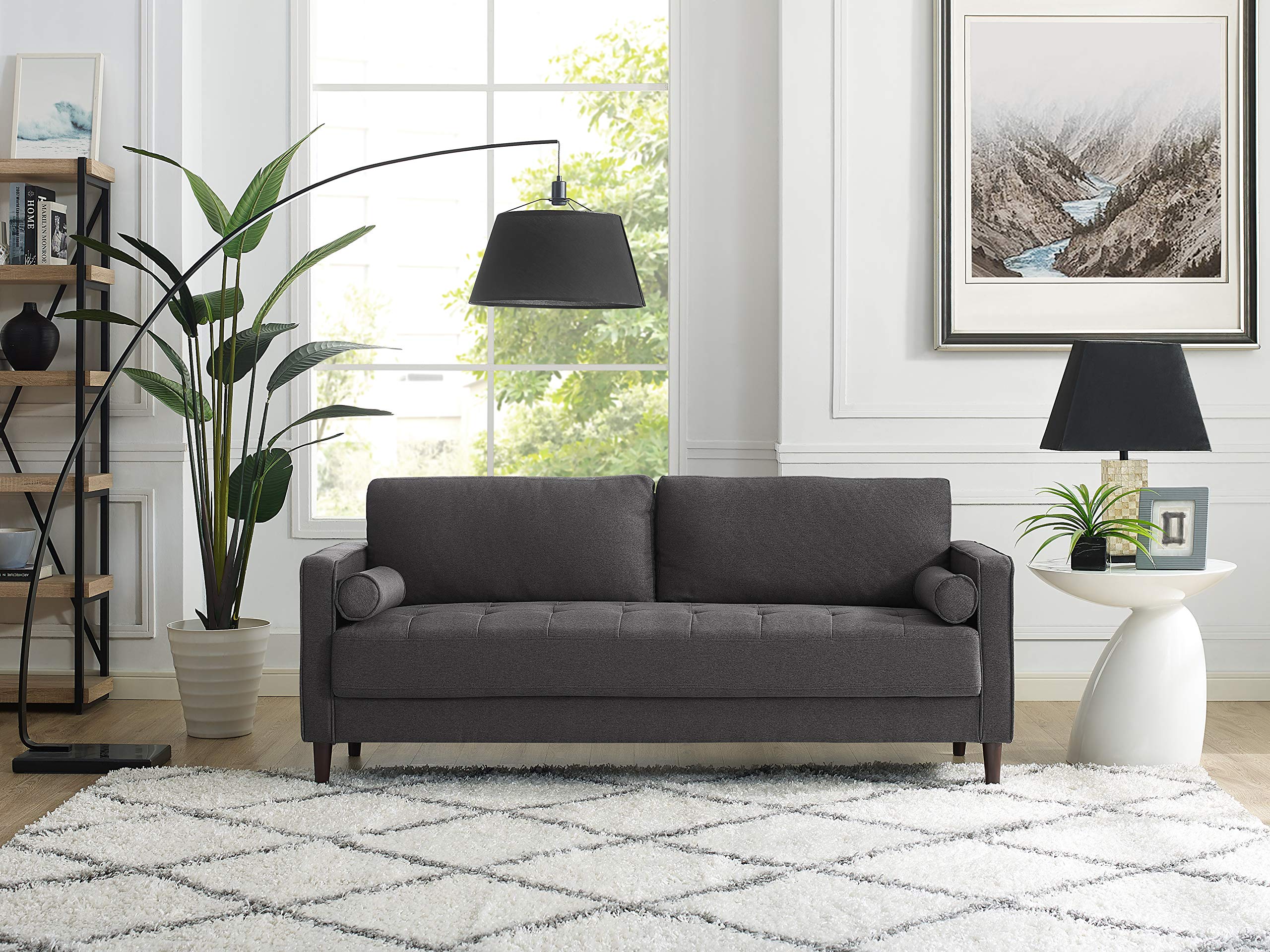 Lifestyle Solutions Lexington Sofa, 75.6" W x 31.1" D x 33.5" H, Heather Grey $251.97