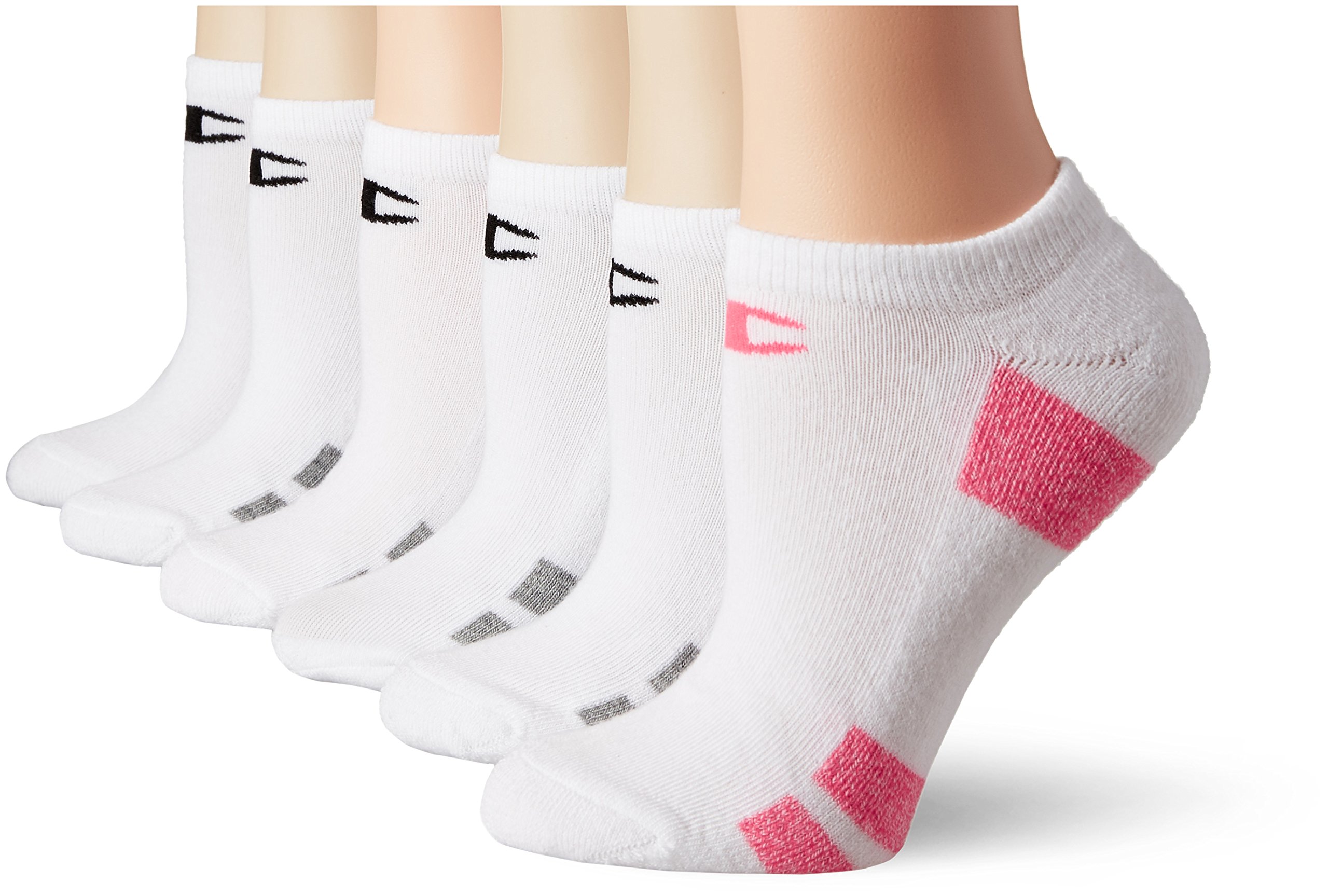 Champion Women's No Show Performance Socks, 6 and 12-Pair Packs Available, White/Assorted, 5/9 $7.01