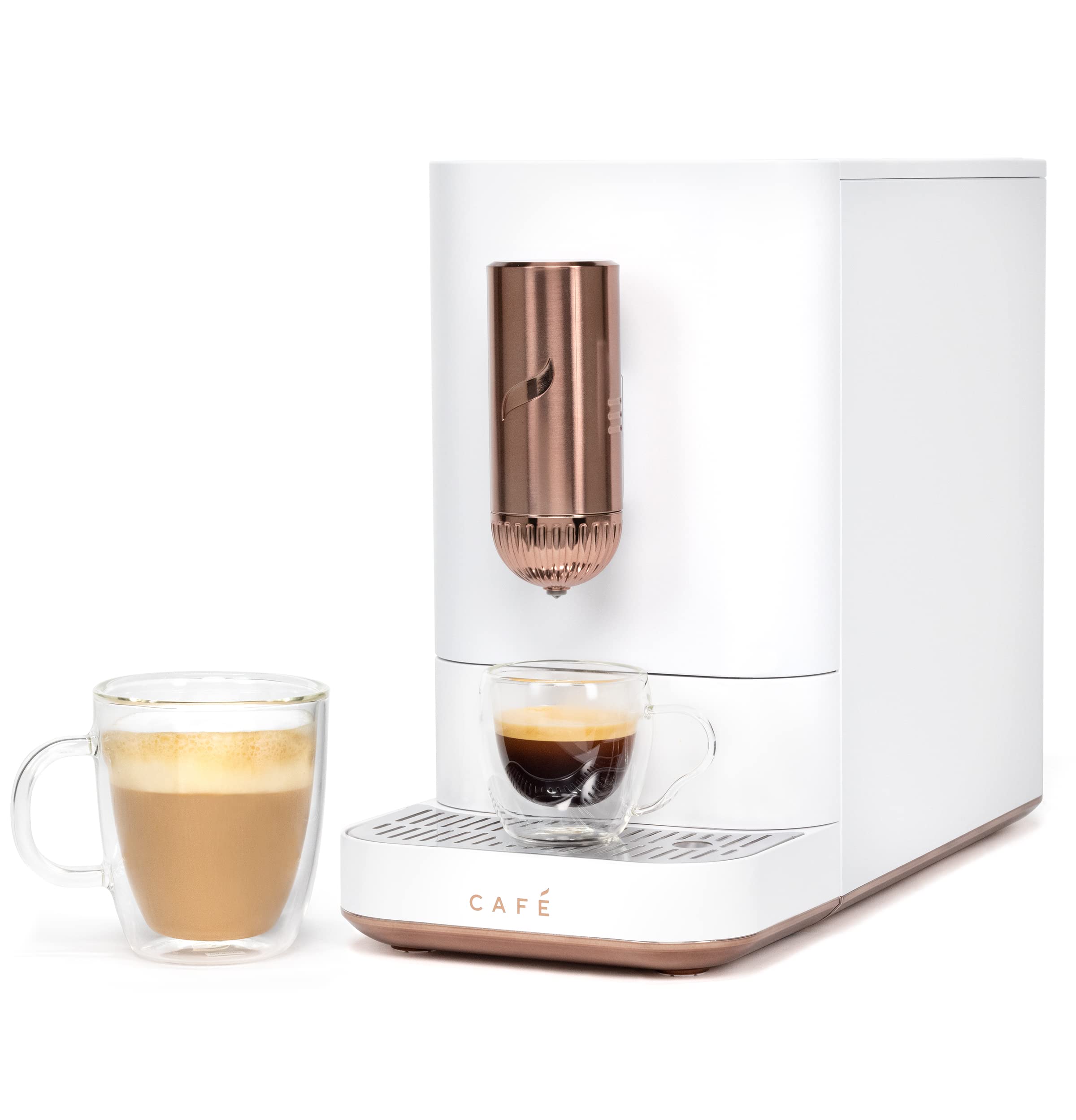 Café Affetto Automatic Espresso Machine | 20 Bar Pump Pressure for Balanced Extraction | Five Adjustable Grind Size Levels | WiFi Connected for Drink Customization White $299
