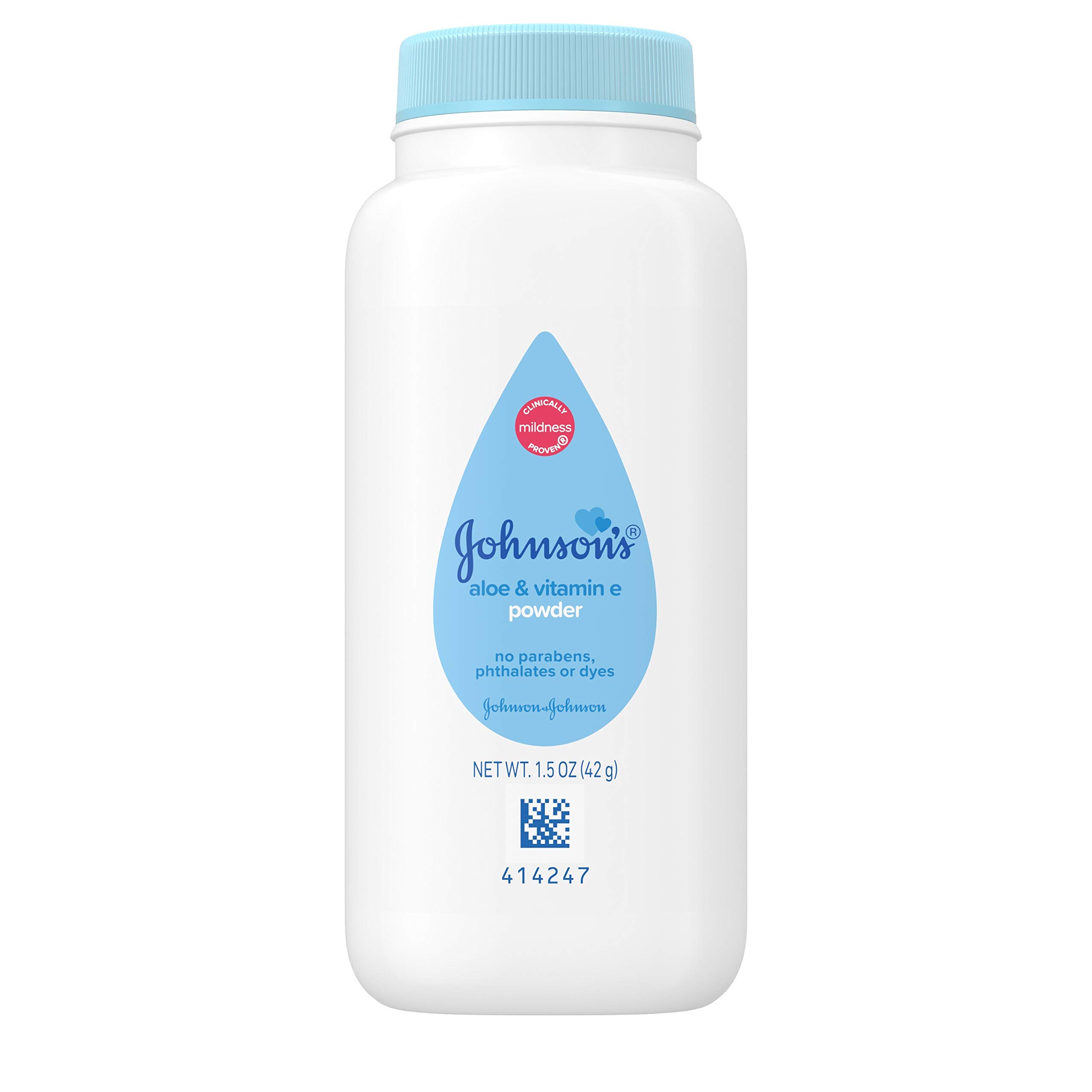 Johnson's Baby Naturally Derived Cornstarch Baby Powder with Aloe and Vitamin E for Delicate Skin, Hypoallergenic and Free of Parabens, Phthalates, $1.62