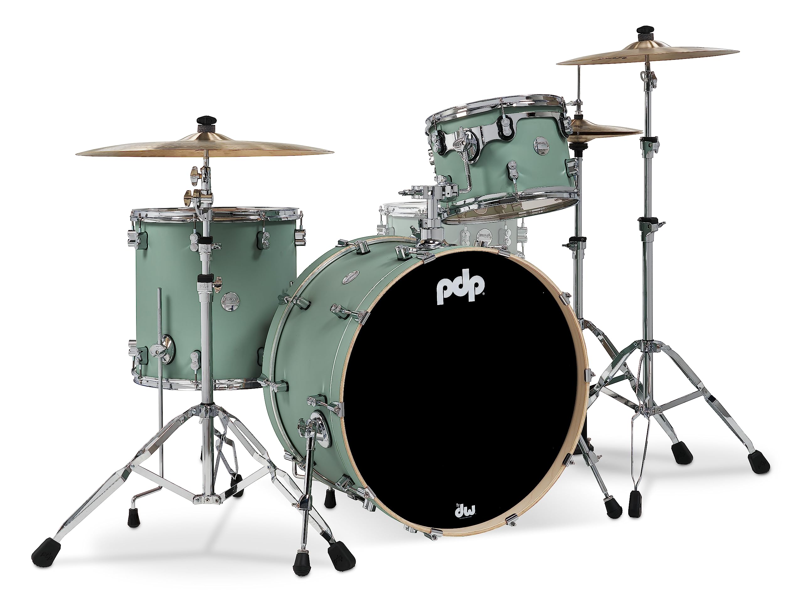 Pacific Drums & Percussion PDP Concept Maple 3-Piece Rock, Satin Seafoam Drum Set Shell Pack (PDCM24RKSF) $472.38