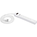 Amazon Basics Indoor 6' Extension Cord 6-Outlet Power Strip (White) $5 + Free Shipping w/ Prime
