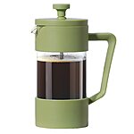 Oggi French Press Coffee Maker (12oz)- Borosilicate Glass, Coffee Press, Single Cup French Press, 3 cup Capacity, Olive $10.6