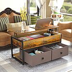 yoyomax 40&quot; Lift Top Coffee Table, Modern Adjustable Multi-Functional Coffee Table with Hidden Storage Compartment - Open Shelf Rising Center/End Table for Living Room $29.99