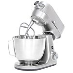 GE Tilt-Head Electric Stand Mixer | 7-Speed, 350-Watt Motor | Includes 5.3-Quart Bowl, Flat Beater, Dough Hook, Wire Whisk &amp; Pouring Shield | Countertop Kitchen Essentials $110