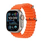 Apple Watch Ultra 2 [GPS + Cellular 49mm] Smartwatch with Rugged Titanium Case &amp; Orange Ocean Band One Size. Fitness Tracker, Used Like New $436.07