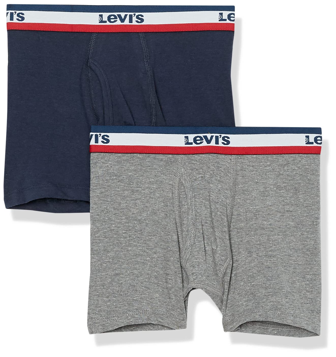 Levi's Boys' Classic Boxer Briefs (2-Pack), Grey Heather/Dress Blues, M $5