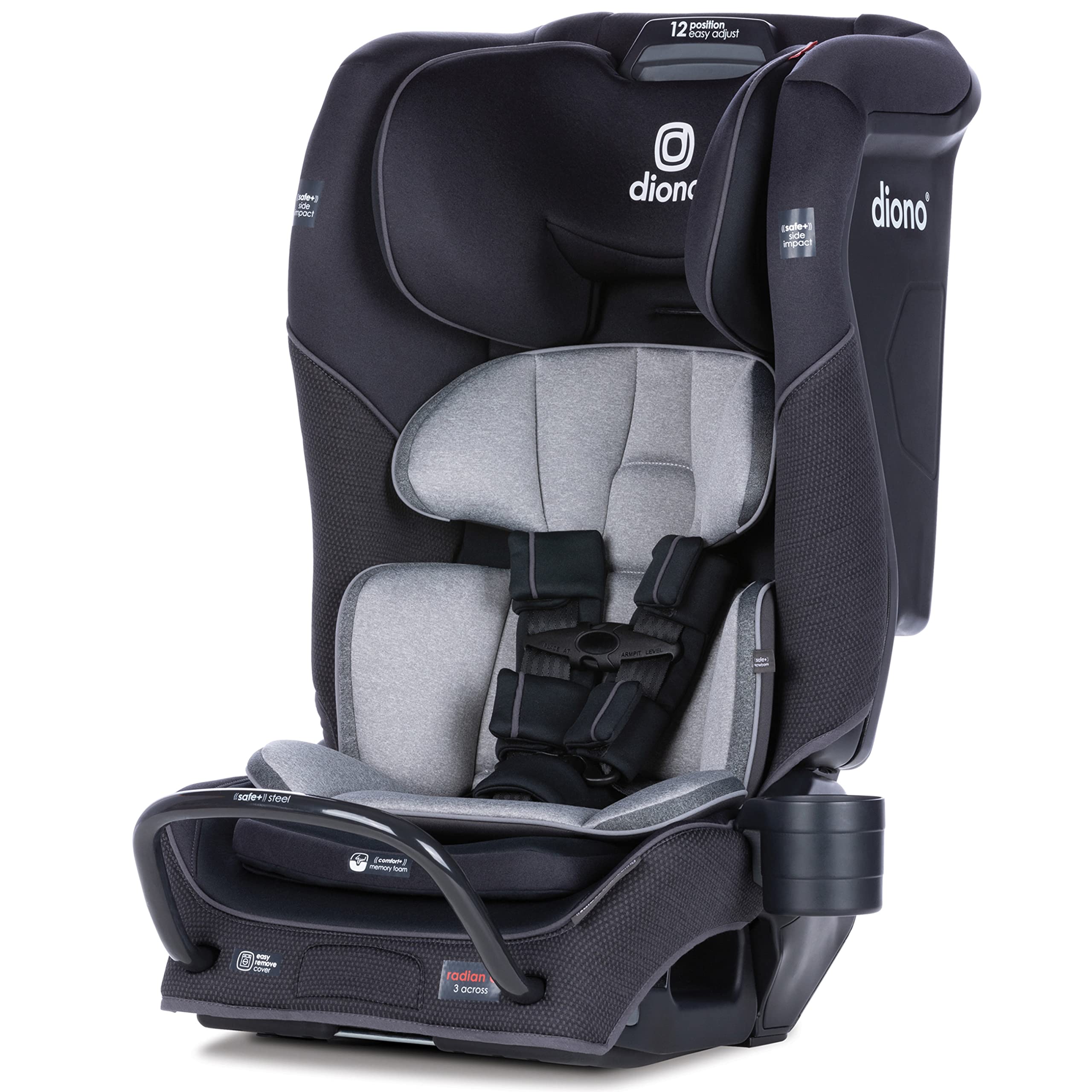 Diono Radian 3QX 4-in-1 Rear & Forward Facing Convertible Car Seat, Safe+ Engineering 3 Stage Infant Protection, 10 Years 1 Car Seat, Ultimate Protection, Slim Fit 3 Across $199.99