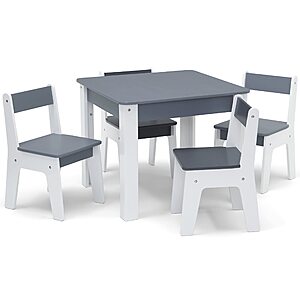 GAP GapKids Table and 4 Chair Set - Greenguard Gold Certified, Grey/White $62.99