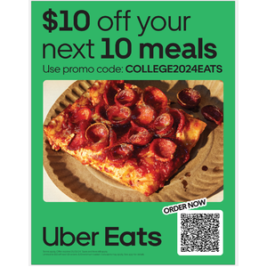 Uber Eats Promotion code: $10 Off $20+ for next 10 orders, Only valid in Phoenix, College Station, Austin, Dallas-Fort Worth, Tucson, Fort Collins, Oklahoma, Albuquerque, Waco.