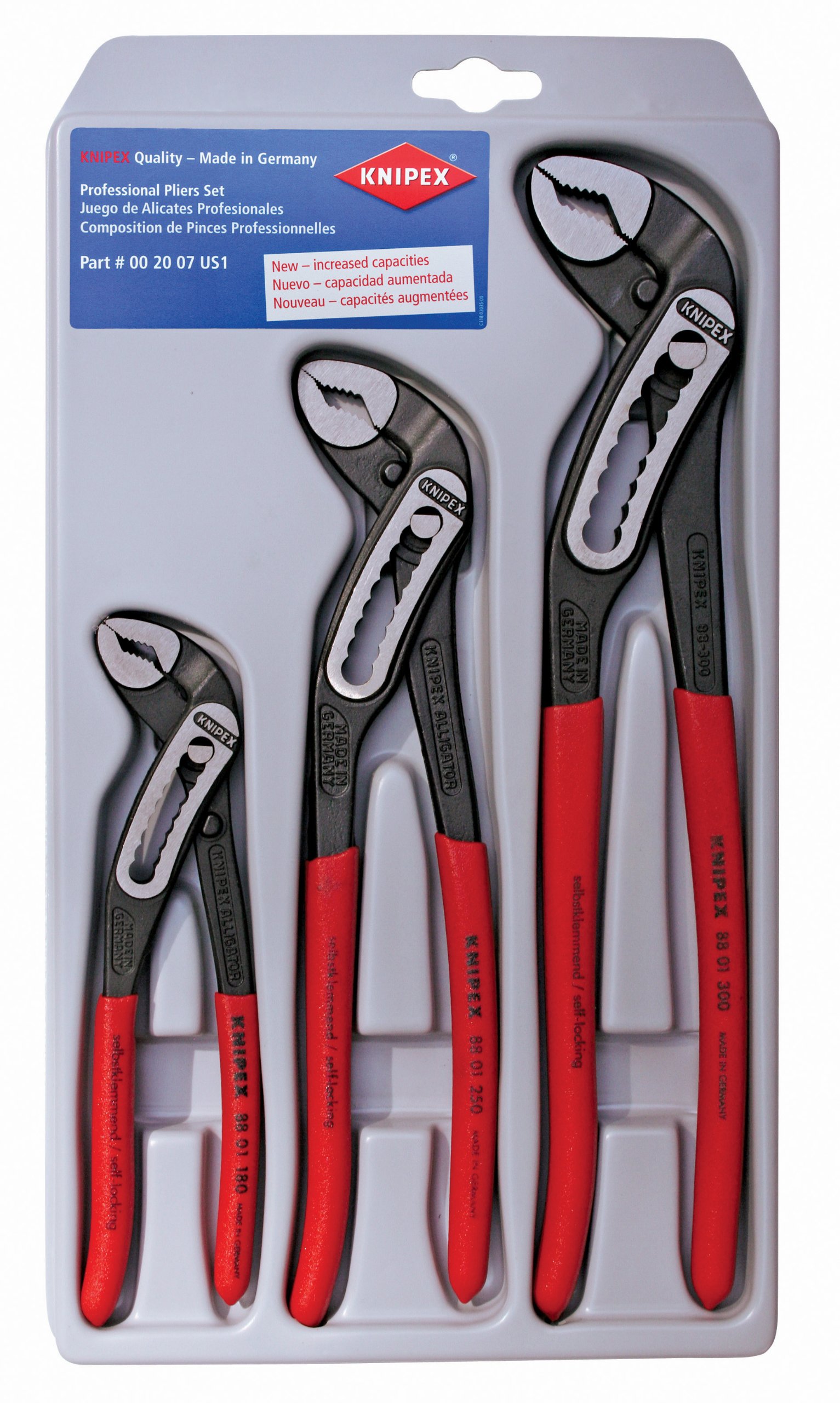 KNIPEX - 00 20 07 US1 Tools - 3 Piece Alligator Pliers Set (7, 10, & 12) (002007US1) - $83.97