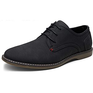 Jousen Men's Oxford Suede Business Casual Dress Shoes Plain Toe Oxfords Classic Formal Derby Shoes (AMY615 Black 10.5