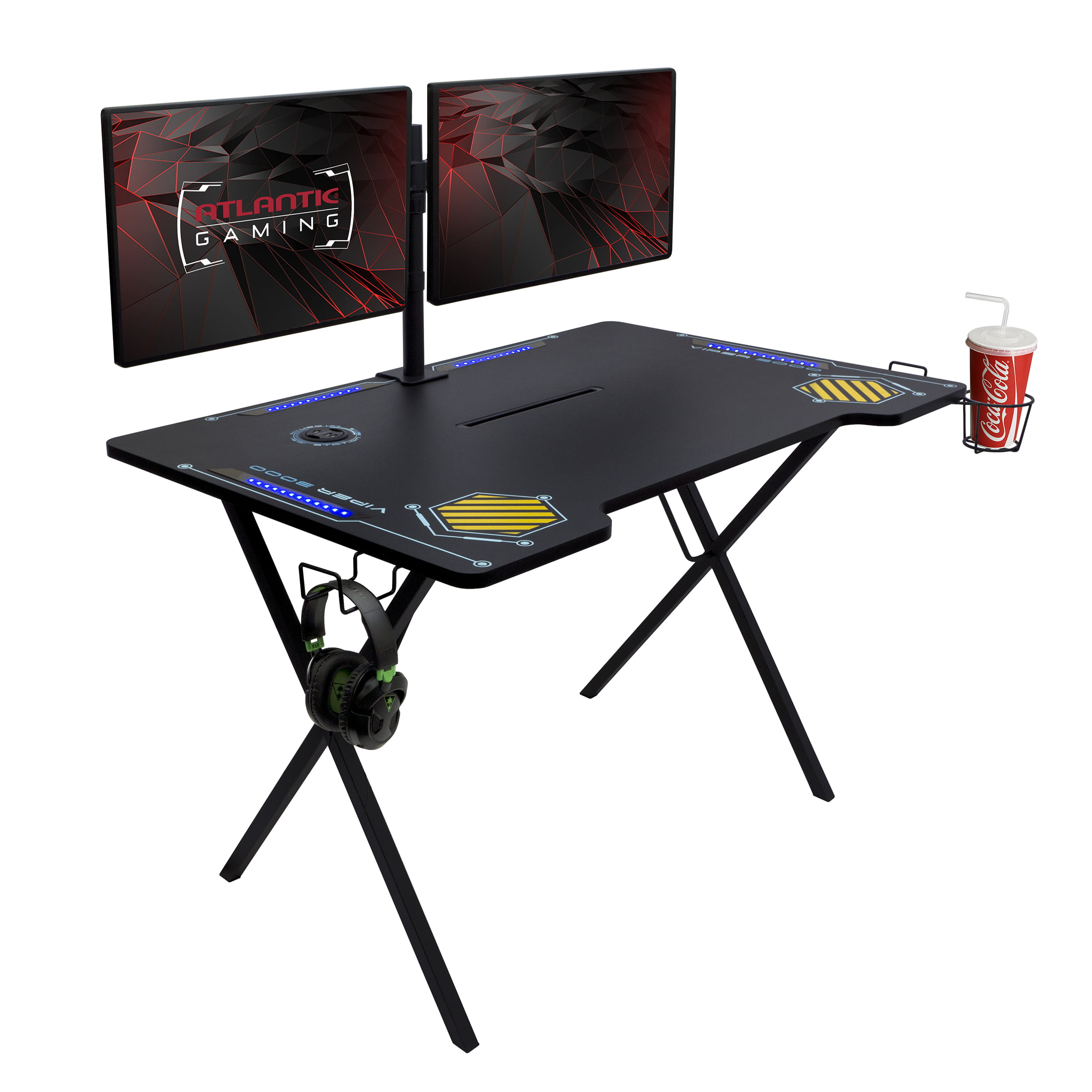 Atlantic Viper 3000 Gaming Desk with LED Lights - Walmart.com $75