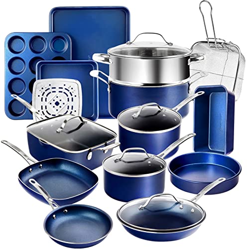light blue pots and pans set