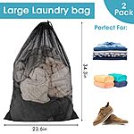 $5.51 2 Pack Large Mesh Laundry Bags, 23 x 34 Inches (Black) Amazon