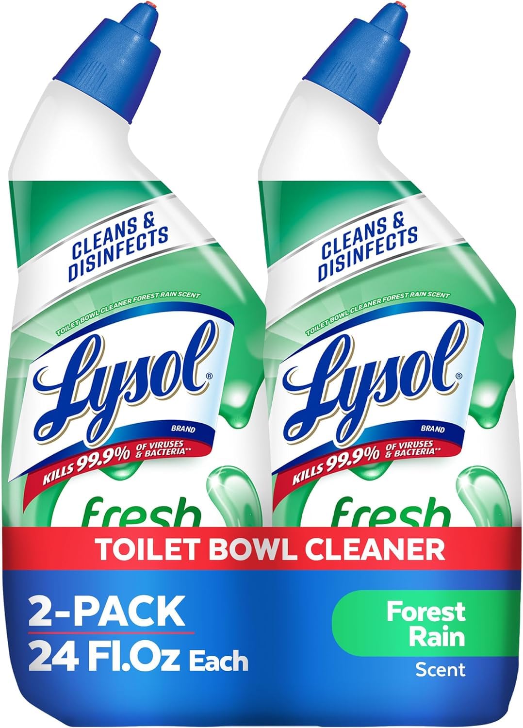 $4.12 2-Pack Lysol Toilet Bowl Cleaner Gel, Forest Rain Scent, 24oz
