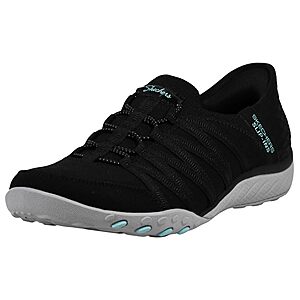 39.99 Skechers Women's Hands Free Slip-ins Breathe Easy Roll With Me Sneakers (Black/Aqua in many sizes