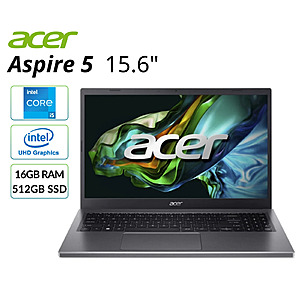 $322.70 Acer Aspire 5 15.6" Laptop Intel Core i5-13420H 16GB RAM 512GB SSD Refurbished