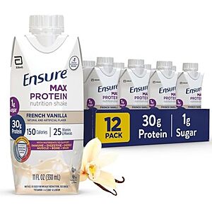 Select Accounts: 12-Pk 11-Oz Ensure Max Protein Nutrition Shake (French Vanilla) .40 w/ Subscribe & Save