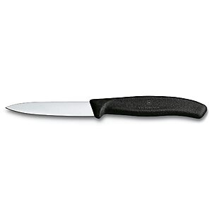 $8 Victorinox 3.25 Inch Swiss Classic Paring Knife with Straight Edge, Spear Point, Black