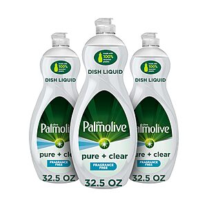 $8.35 3-Pack Palmolive Ultra Dishwashing Liquid Dish Soap (Pure + Clear)  32.5 fl oz with S&S