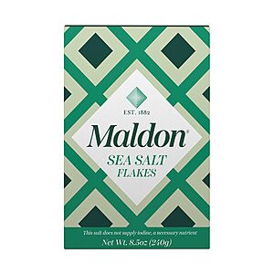 $6.39 Maldon Salt, Sea Salt Flakes 8.5 oz Amazon