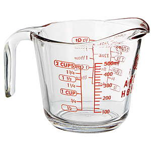 $3.97 Anchor Hocking 2 Cup Glass Measuring Cup (1 Cup and 4 Cup also available)