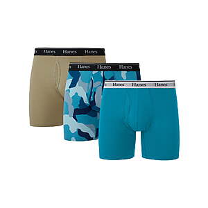 3-Pk Hanes Mens Cotton Stretch Boxer Briefs Underwear (various) from $7.45