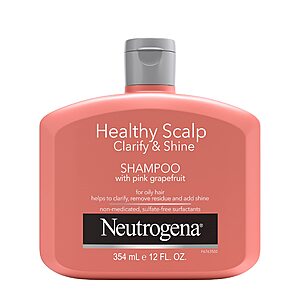 $6.64 12-oz Neutrogena Healthy Scalp Clarify and Shine Shampoo, Pink Grapefruit Anti-Residue Formula, Sulfate, Paraben & Phthalate-Free