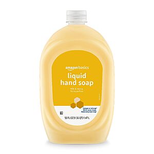 50-Oz Amazon Basics Liquid Hand Soap Refill  (Milk & Honey) $2.65 w/ S&S