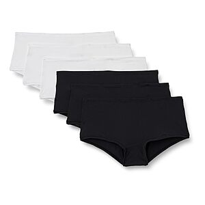 $3.15 to $5.83 6-Pack Amazon Essentials Women's Peached Microfiber Boyshort Panties (L, XL and XXL only)