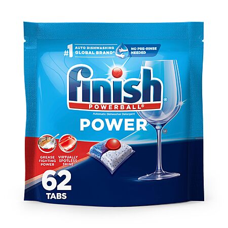 $7.79 Finish Power Dishwasher Pods, 62 Count Amazon with S&S