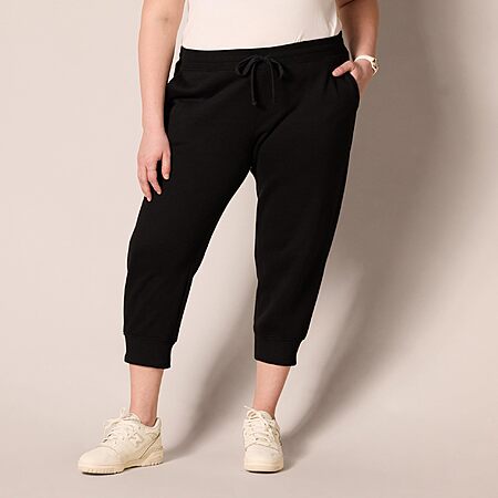 $5.96 Amazon Essentials Womens Fleece Capri Jogger Pant (Black in 3X only)
