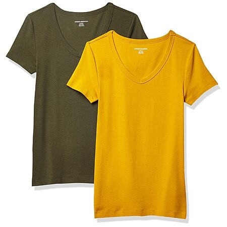 $5.16 2-Pack Amazon Essentials Womens V-Neck T-Shirt (XS, XL and XXL only)