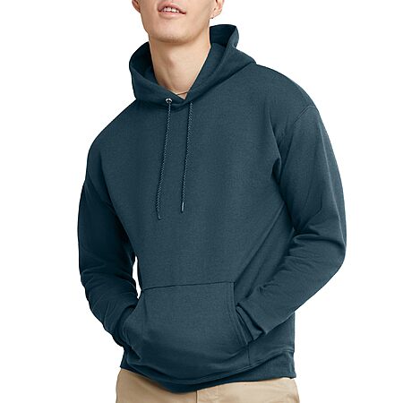 $8.72 Hanes Mens EcoSmart Pullover Hooded Sweatshirt (Metallic Teal) @ Amazon
