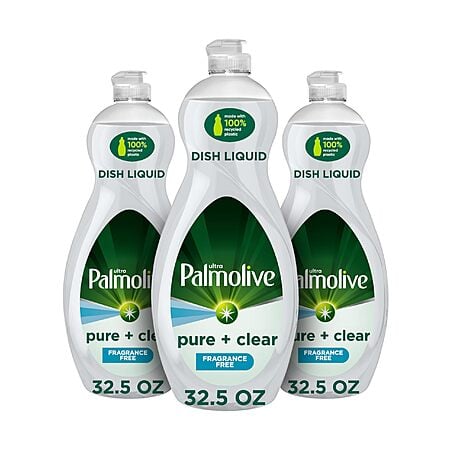 $8.35 3-Pack Palmolive Ultra Dishwashing Liquid Dish Soap (Pure + Clear)  32.5 fl oz with S&S