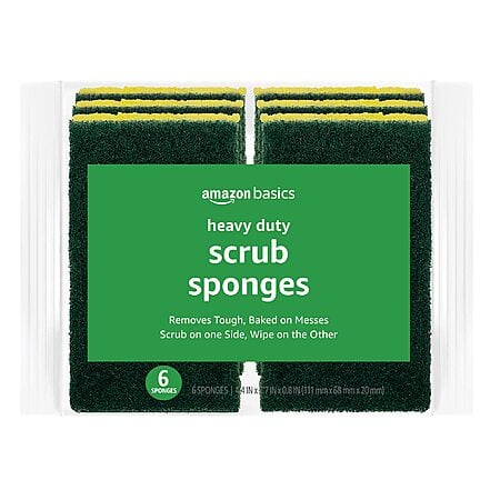 $2.23 for 6-Pack Amazon Basics Heavy Duty Dual-Sided Sponges with S&S