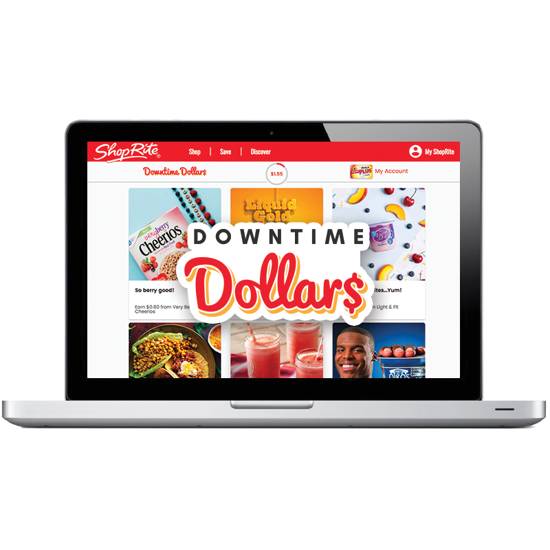 Earn up to a $6 coupon to use at ShopRite with the ShopRite Downtime Dollars Program.  Must have a Shoprite online account.
