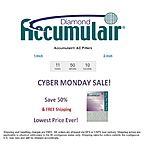 Filters-Now.com - Cyber Monday Special: Accumulair Diamond House Air Filters 50% Off + Free Shipping - from $7 ea.*