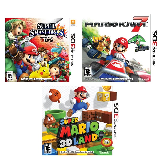Pre Owned Games Super Smash Bros 3ds Mario Kart 7 Super