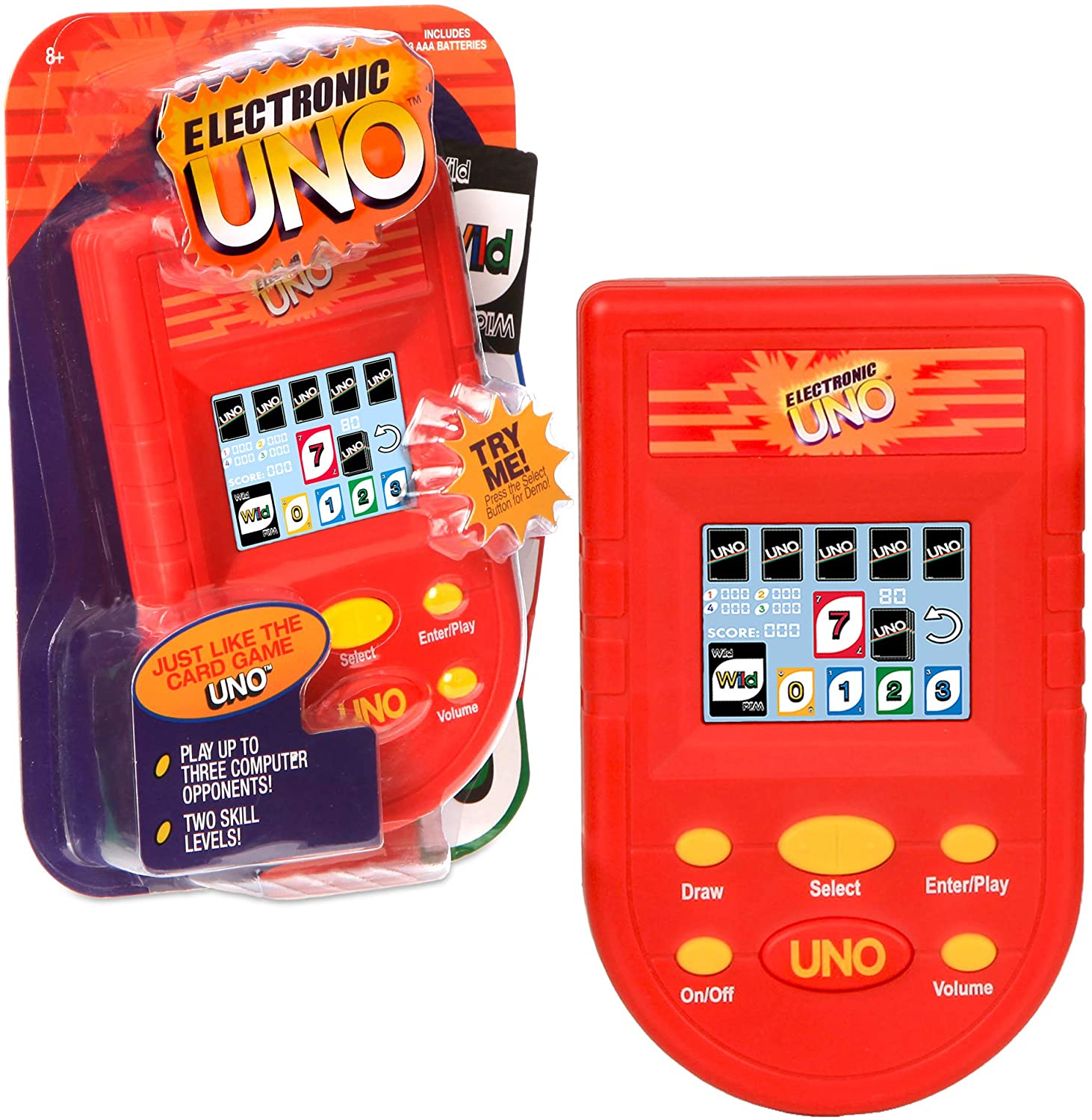 UNO Electronic Handheld Game with Full Color Screen for $3.20